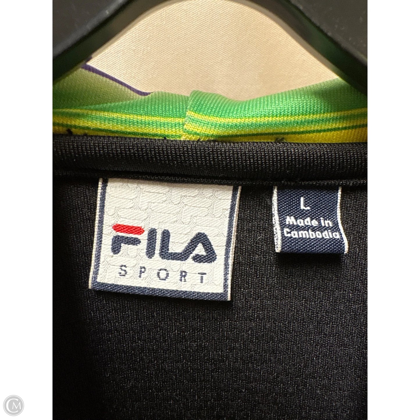 Athletic Jacket By Fila In Black, Size: L