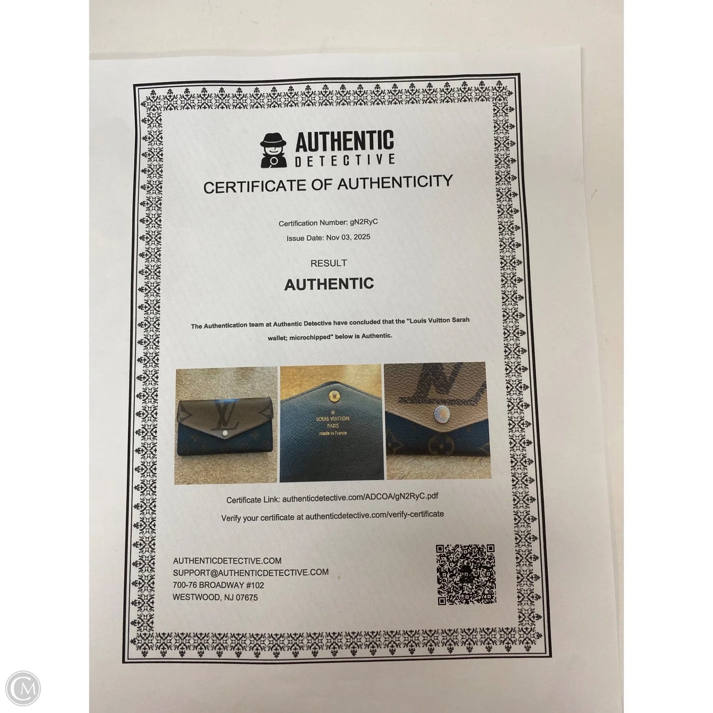 Wallet Luxury Designer By Louis Vuitton, Size: Large