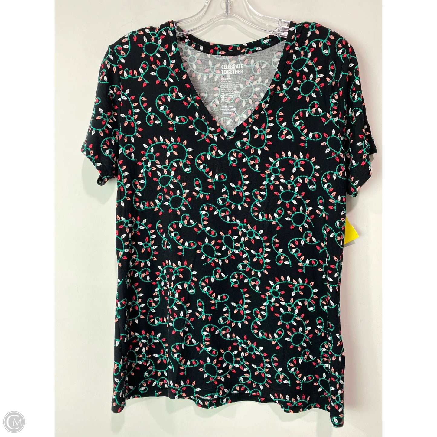 Top Short Sleeve By Celebrate Together In Black, Size: M