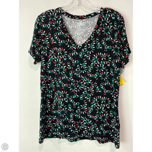 Top Short Sleeve By Celebrate Together In Black, Size: M