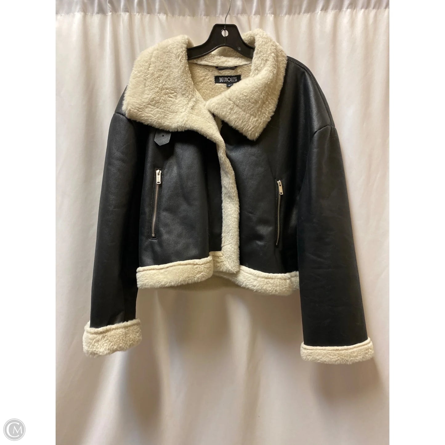 Jacket Moto By Clothes Mentor In Black, Size: Xl