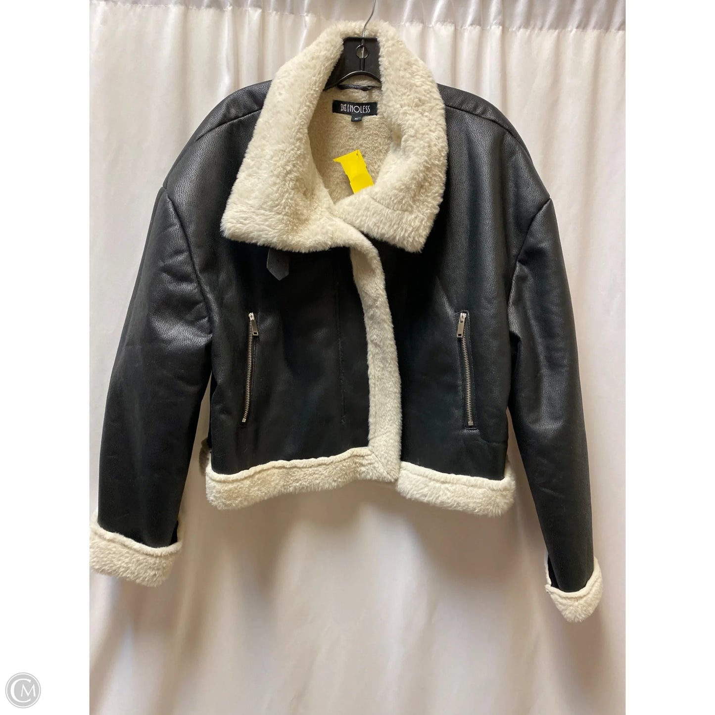 Jacket Moto By Clothes Mentor In Black, Size: Xl