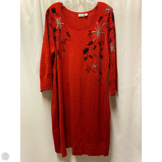 Dress Sweater By Cato In Red, Size: L