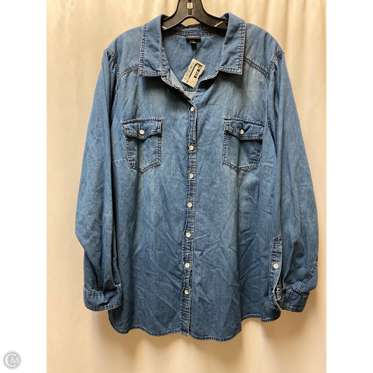Top Long Sleeve By Torrid In Blue, Size: 4x