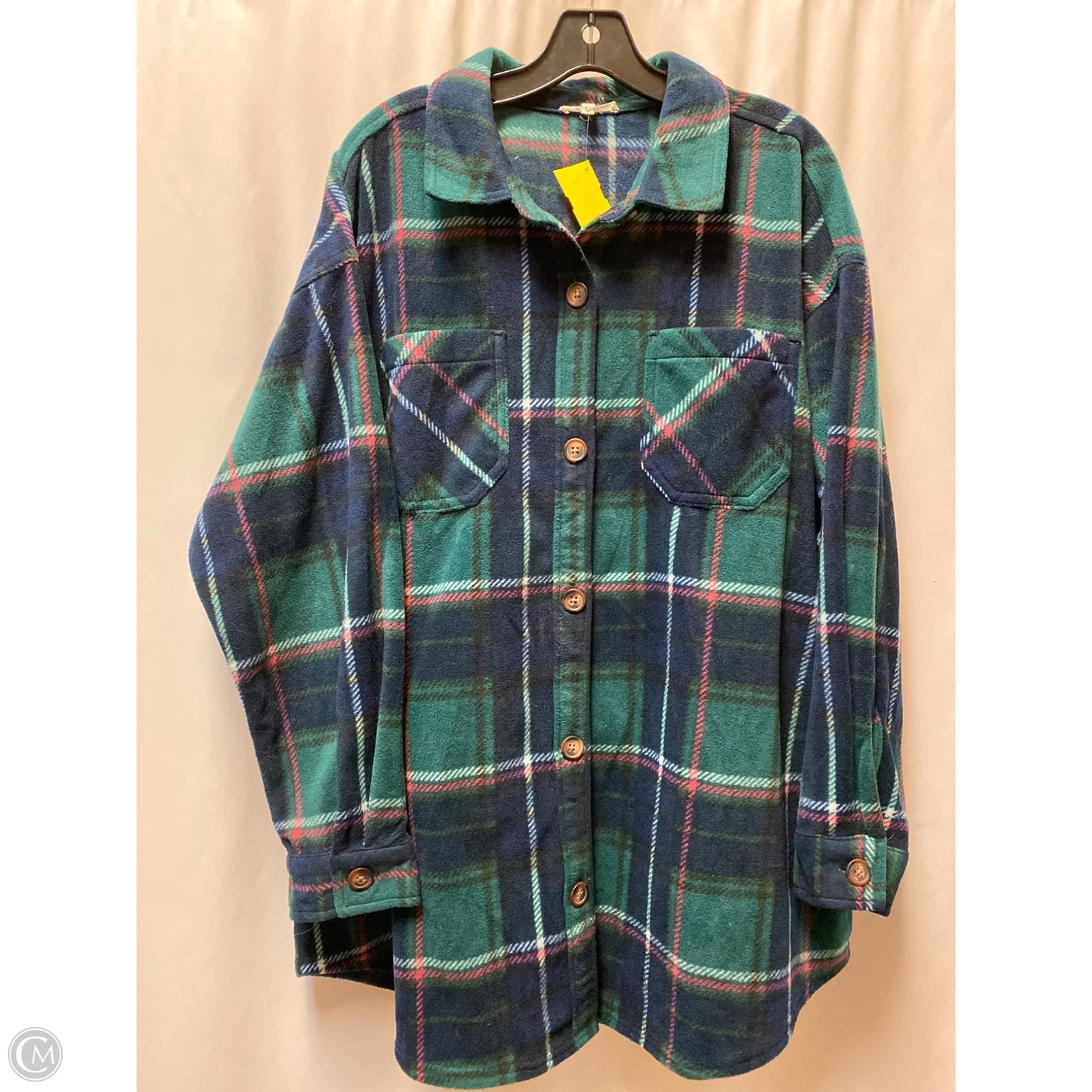 Jacket Shirt By Maurices In Green, Size: 1x