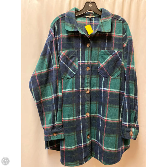 Jacket Shirt By Maurices In Green, Size: 1x