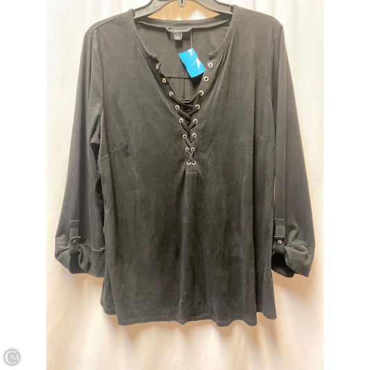 Top Long Sleeve By Zac And Rachel In Black, Size: L