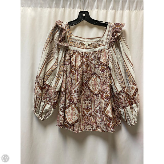 Top Long Sleeve By Cato In White, Size: M