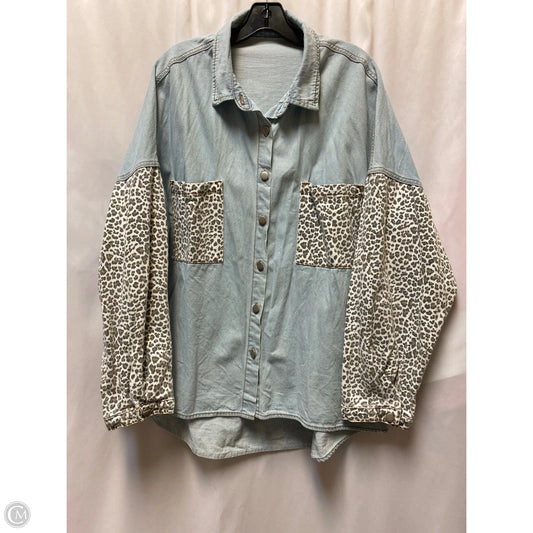 Jacket Shirt By Clothes Mentor In Animal Print, Size: Xl