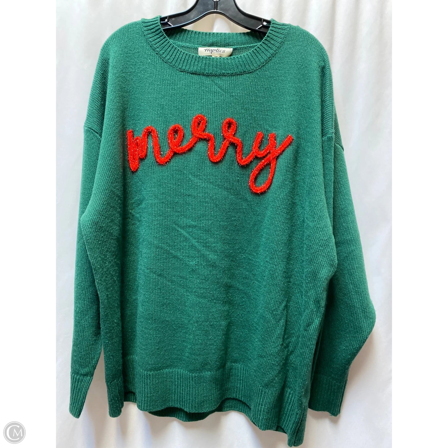 Sweater By Haptics In Green, Size: 2x