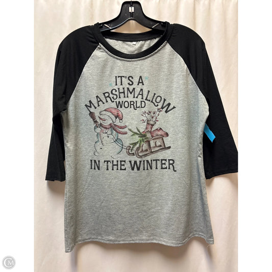 Top Long Sleeve By Clothes Mentor In Grey, Size: L