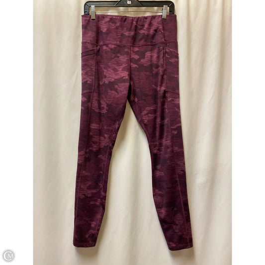 Athletic Leggings By Avia In Maroon, Size: L