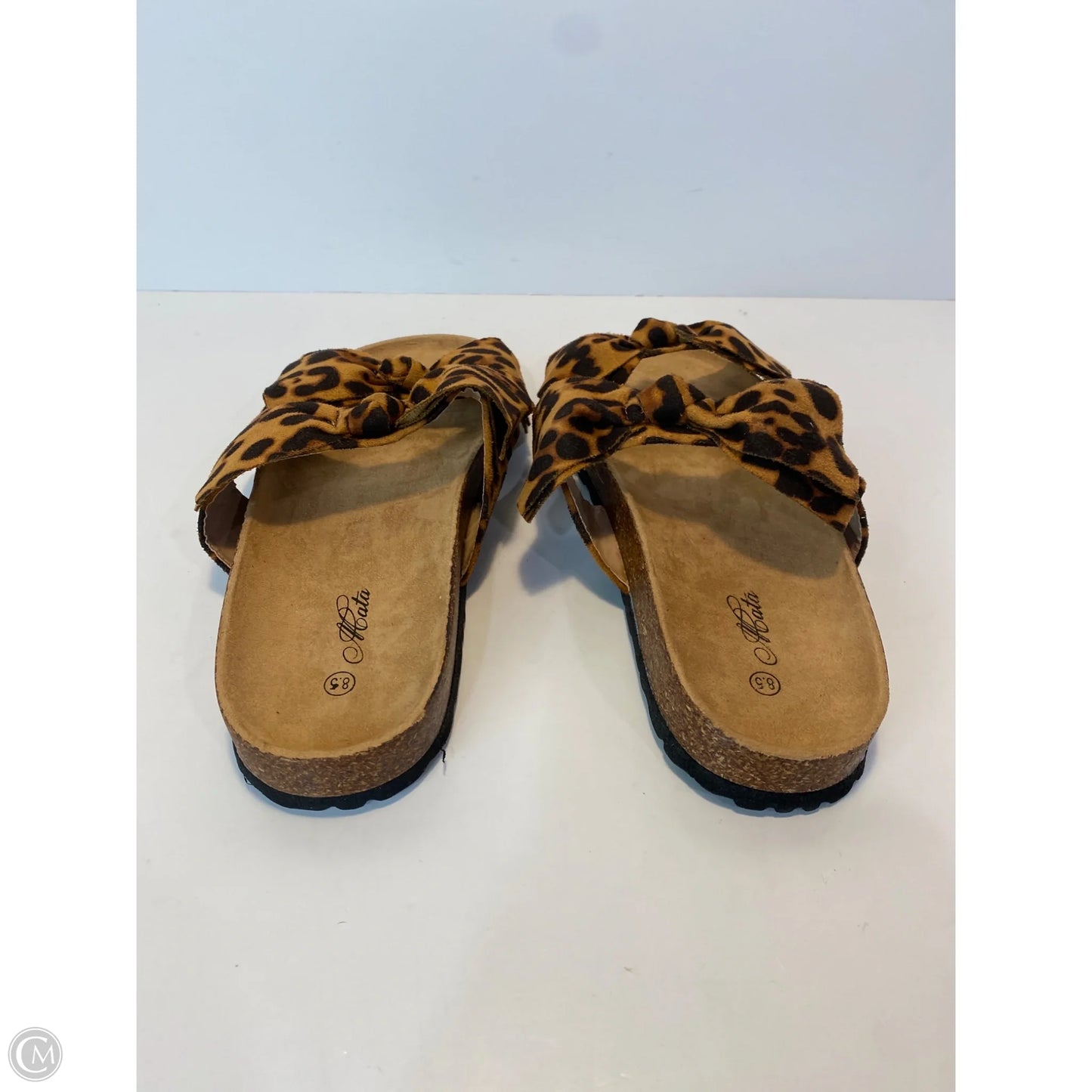 Sandals Flats By Clothes Mentor In Animal Print, Size: 8.5