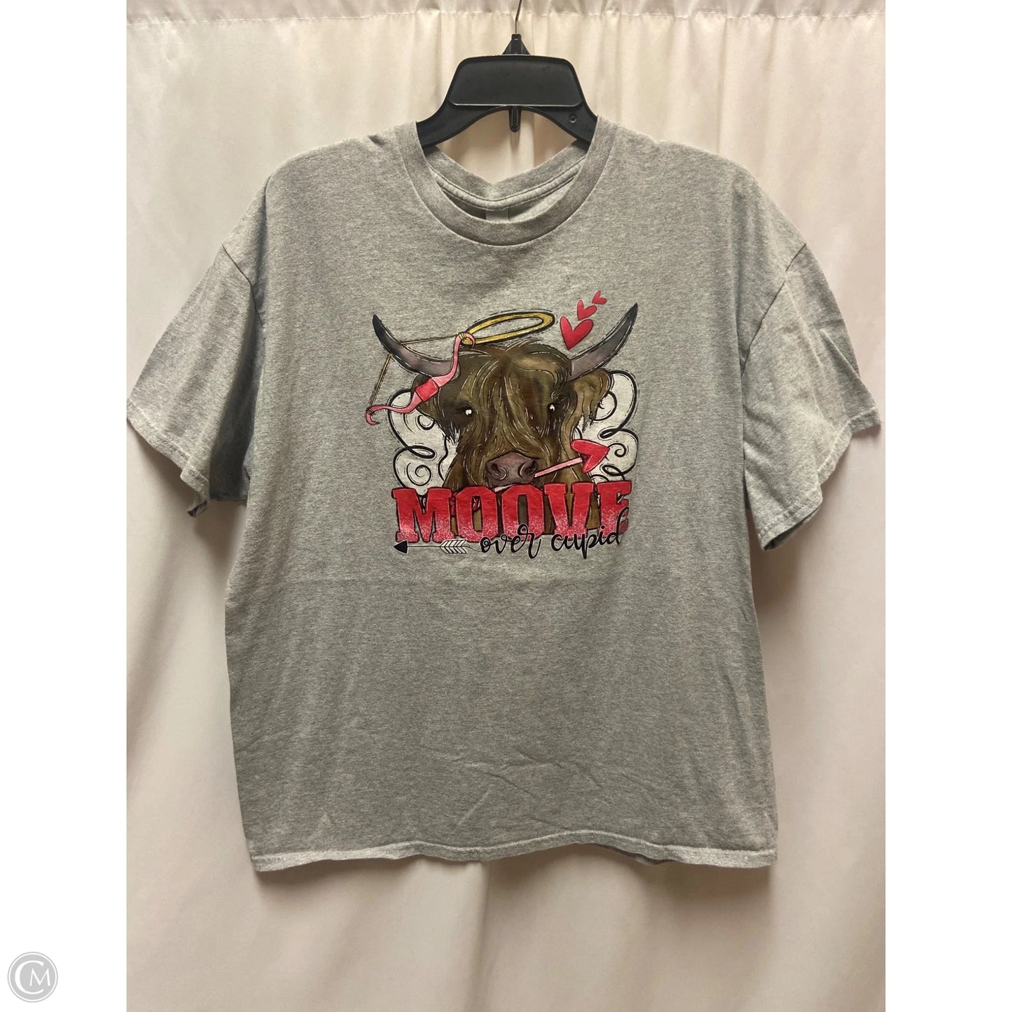 Top Short Sleeve By Gildan In Grey, Size: Xl