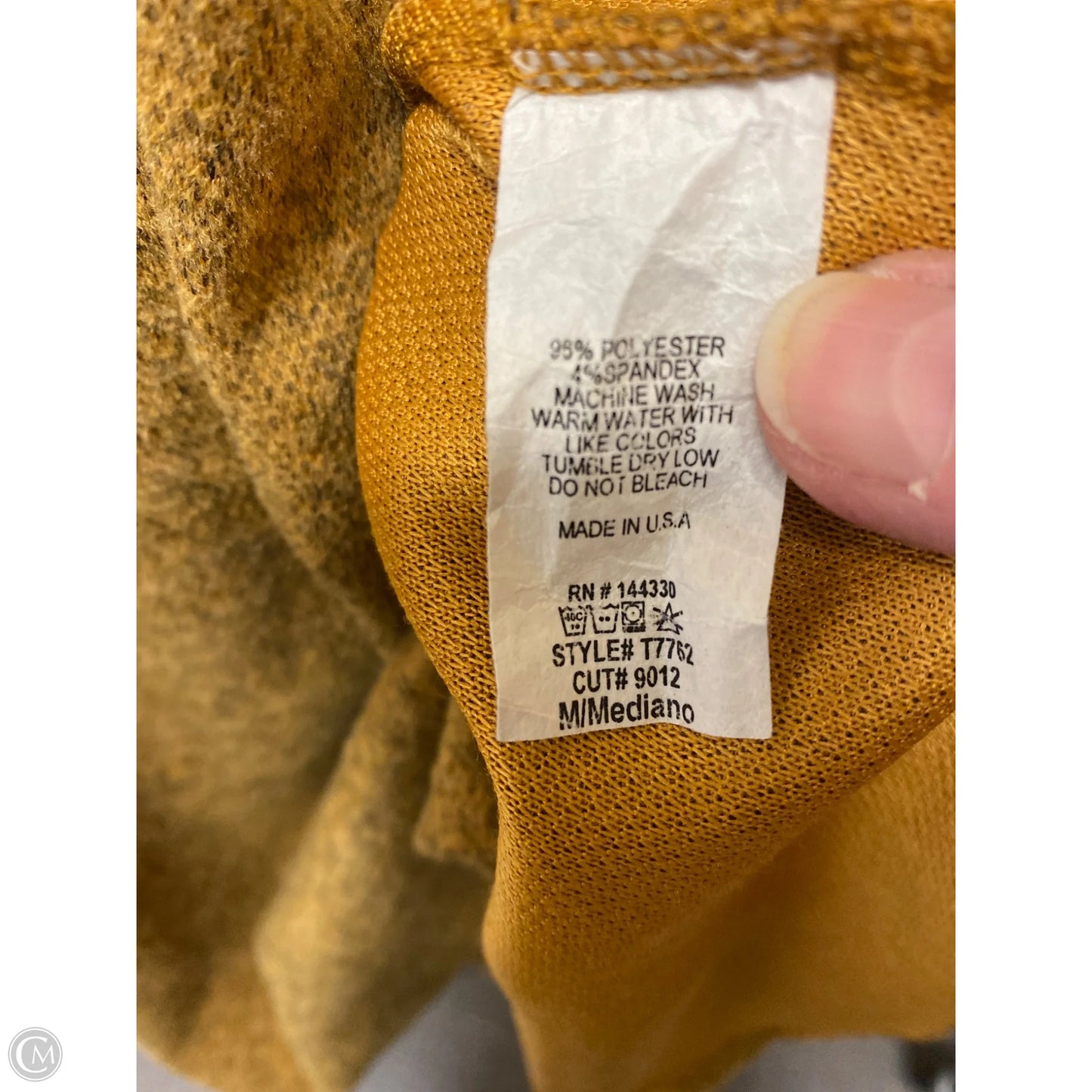 Top Long Sleeve By First Love In Yellow, Size: M