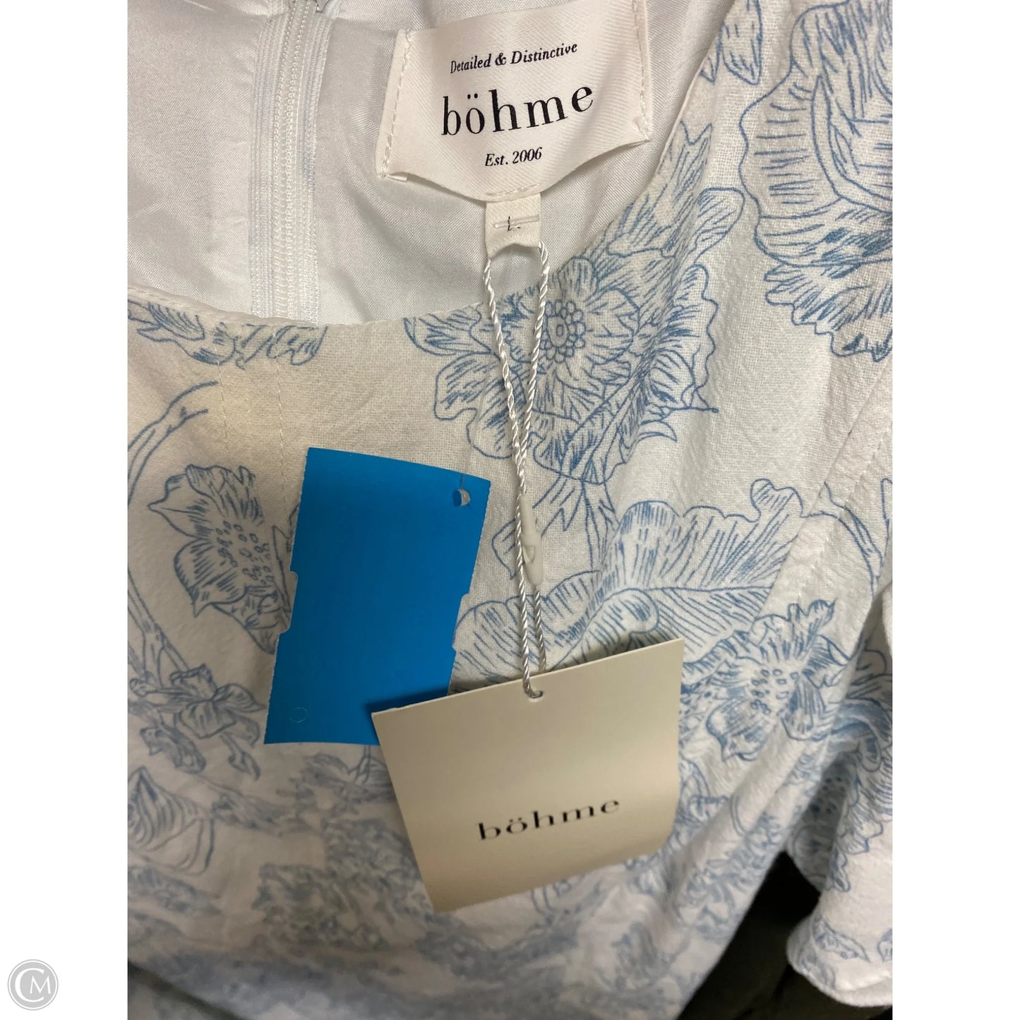 Dress Casual Maxi By Bohme In Blue & White, Size: L