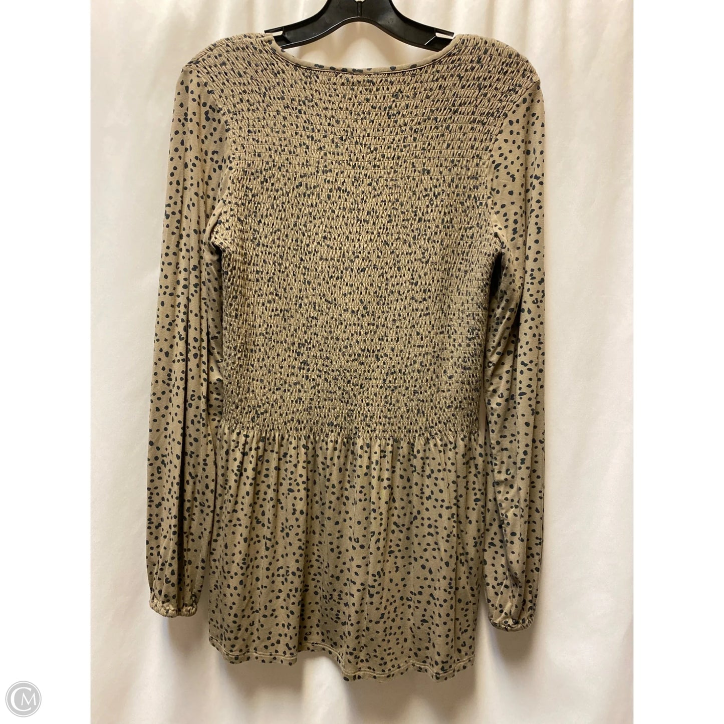 Top Long Sleeve By Good Hart In Taupe, Size: L