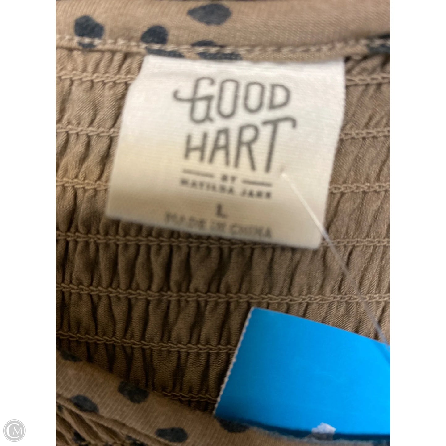 Top Long Sleeve By Good Hart In Taupe, Size: L