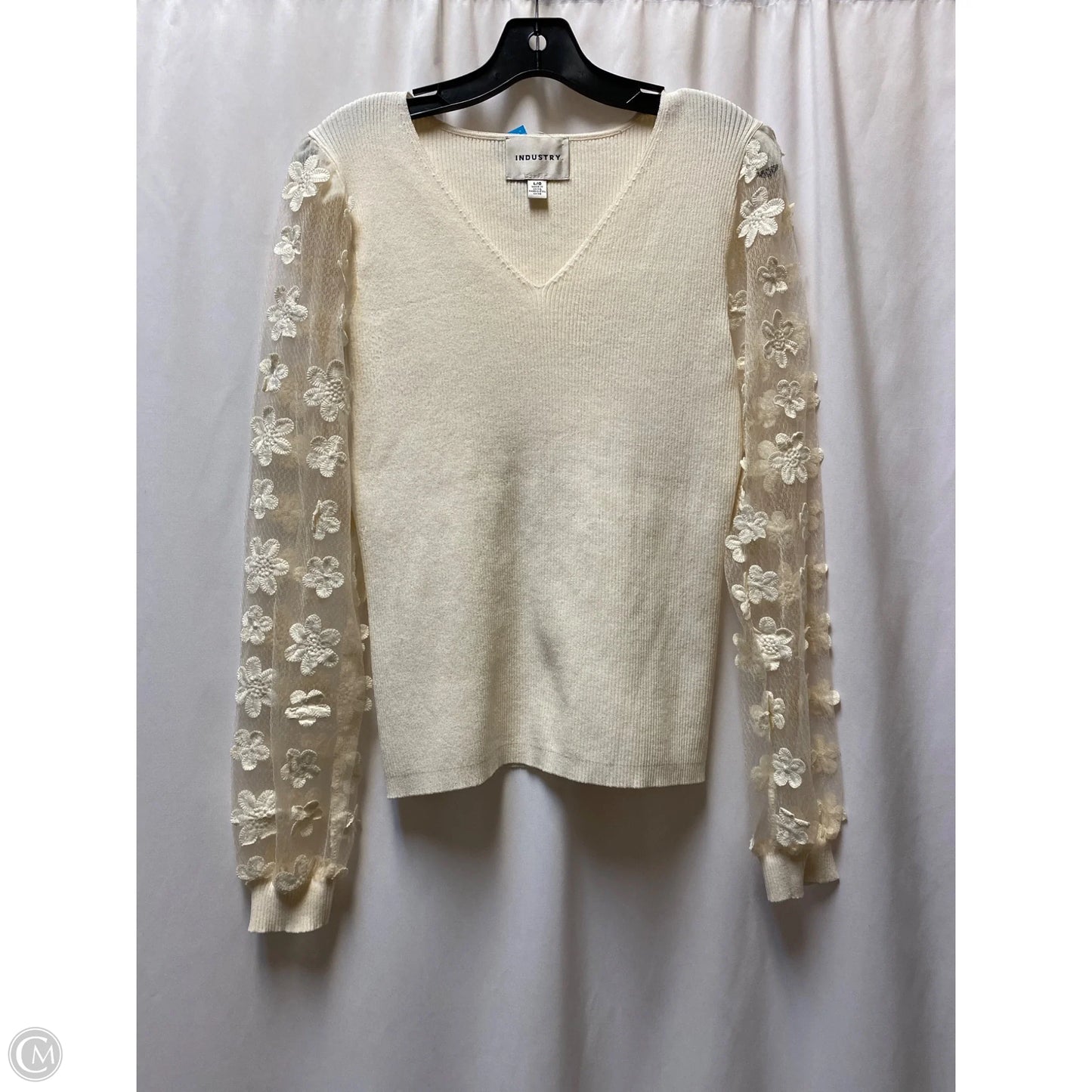 Top Long Sleeve By Industry In Cream, Size: L