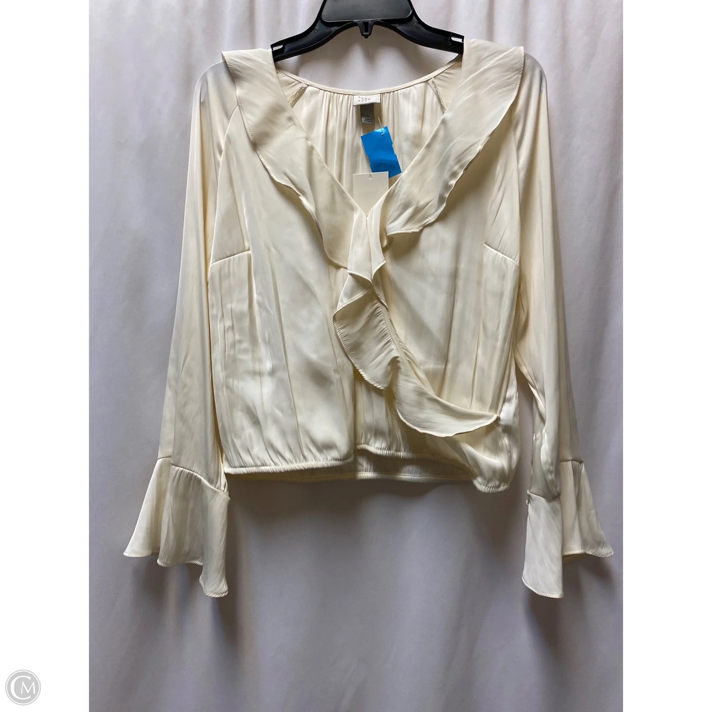 Top Long Sleeve By A New Day In Cream, Size: L