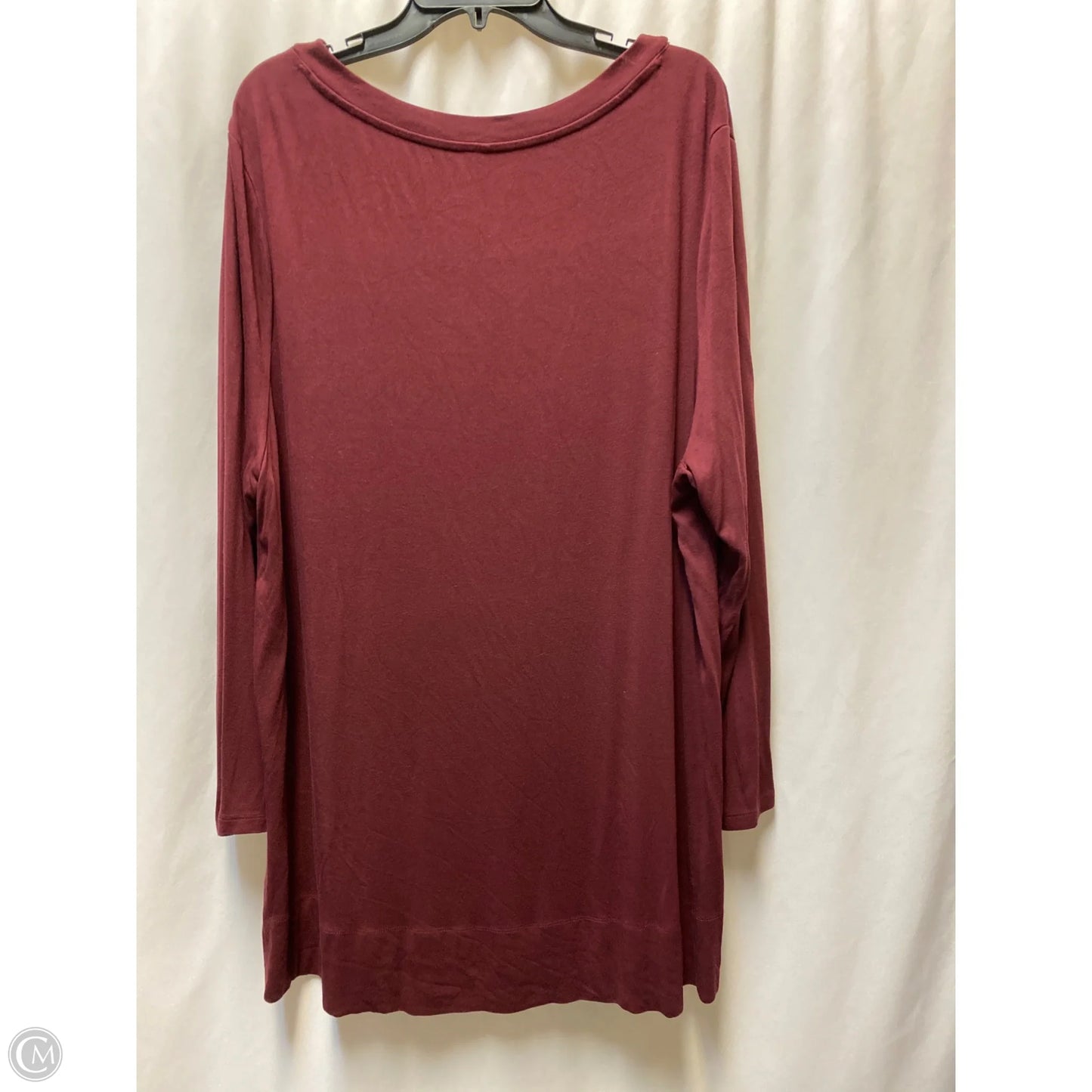 Top Long Sleeve By Soma In Maroon, Size: Xxl