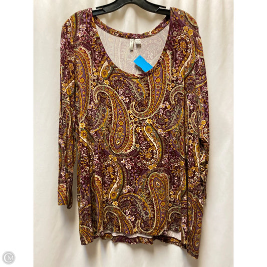 Top Long Sleeve By Cato In Purple, Size: 3x