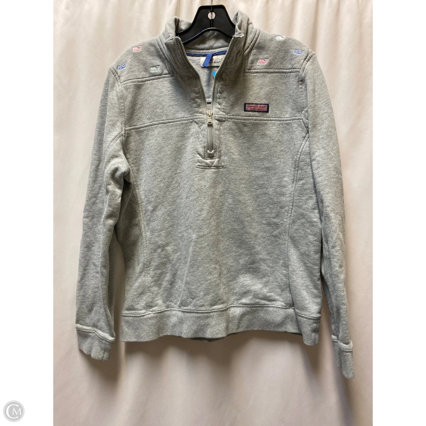 Sweatshirt Collar By Vineyard Vines In Grey, Size: L