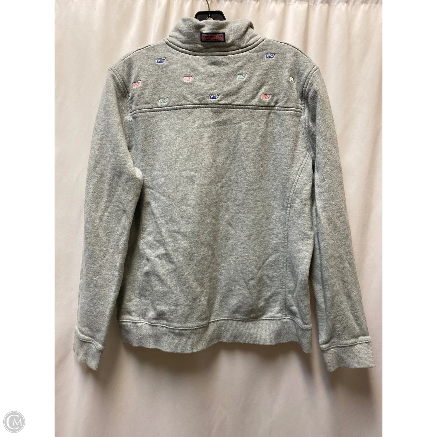 Sweatshirt Collar By Vineyard Vines In Grey, Size: L