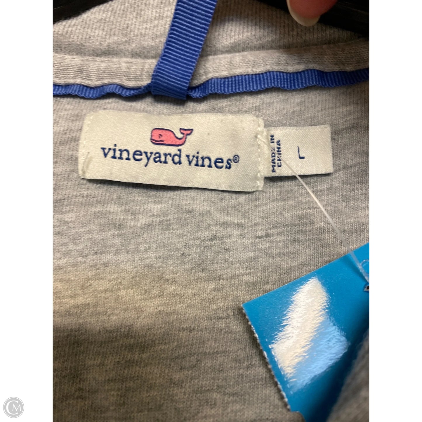 Sweatshirt Collar By Vineyard Vines In Grey, Size: L
