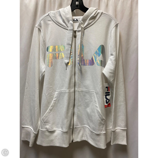 Sweatshirt Hoodie By Fila In White, Size: 1x