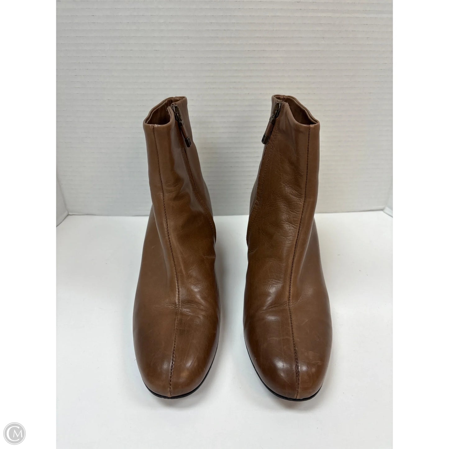 Boots Ankle Heels By Clothes Mentor In Brown, Size: 7