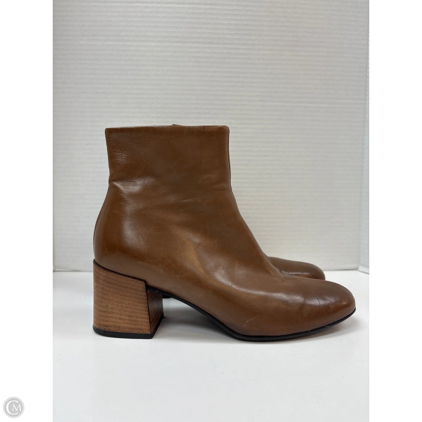 Boots Ankle Heels By Clothes Mentor In Brown, Size: 7