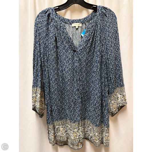 Top Long Sleeve By Adrienne Vittadini In Blue, Size: 2x