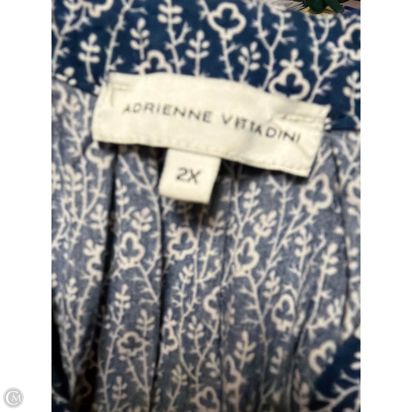 Top Long Sleeve By Adrienne Vittadini In Blue, Size: 2x