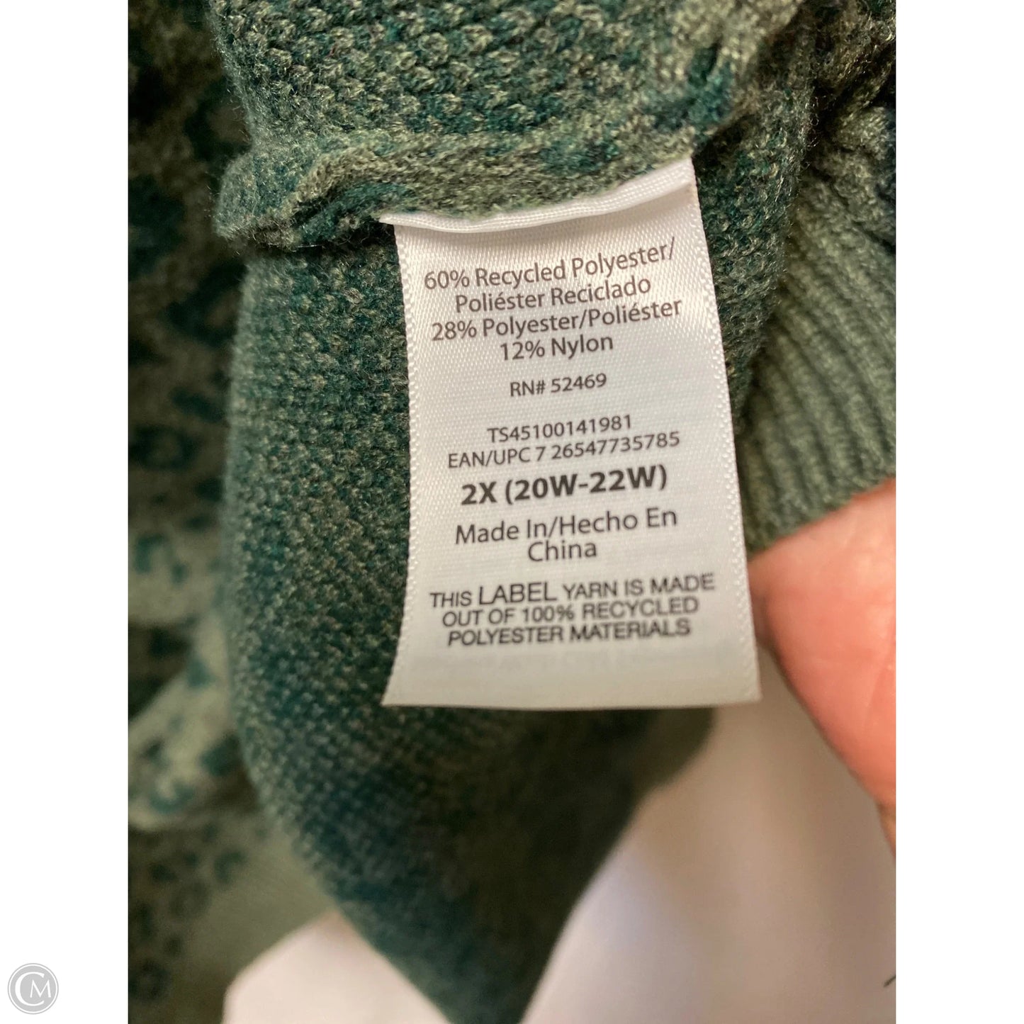 Dress Sweater By Terra & Sky In Green, Size: 2x