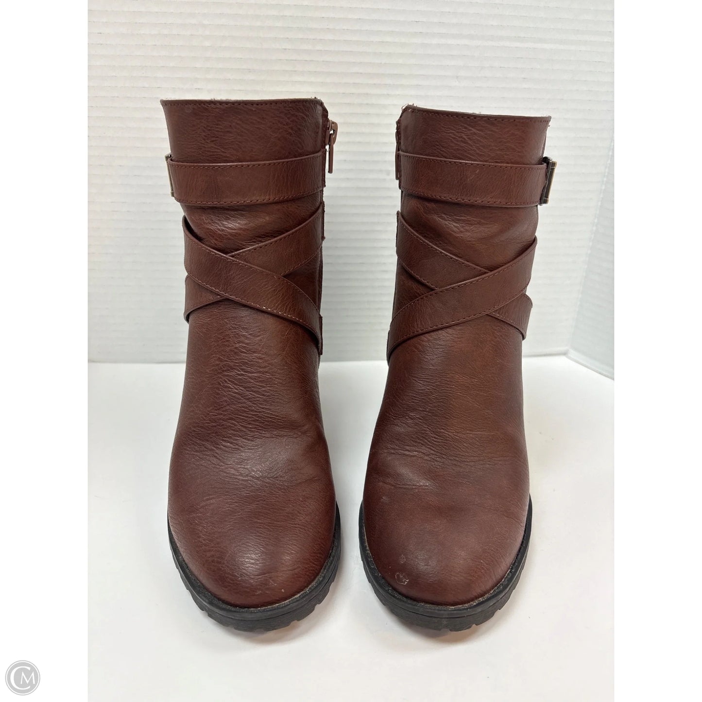 Boots Ankle Heels By Life Stride In Brown, Size: 8