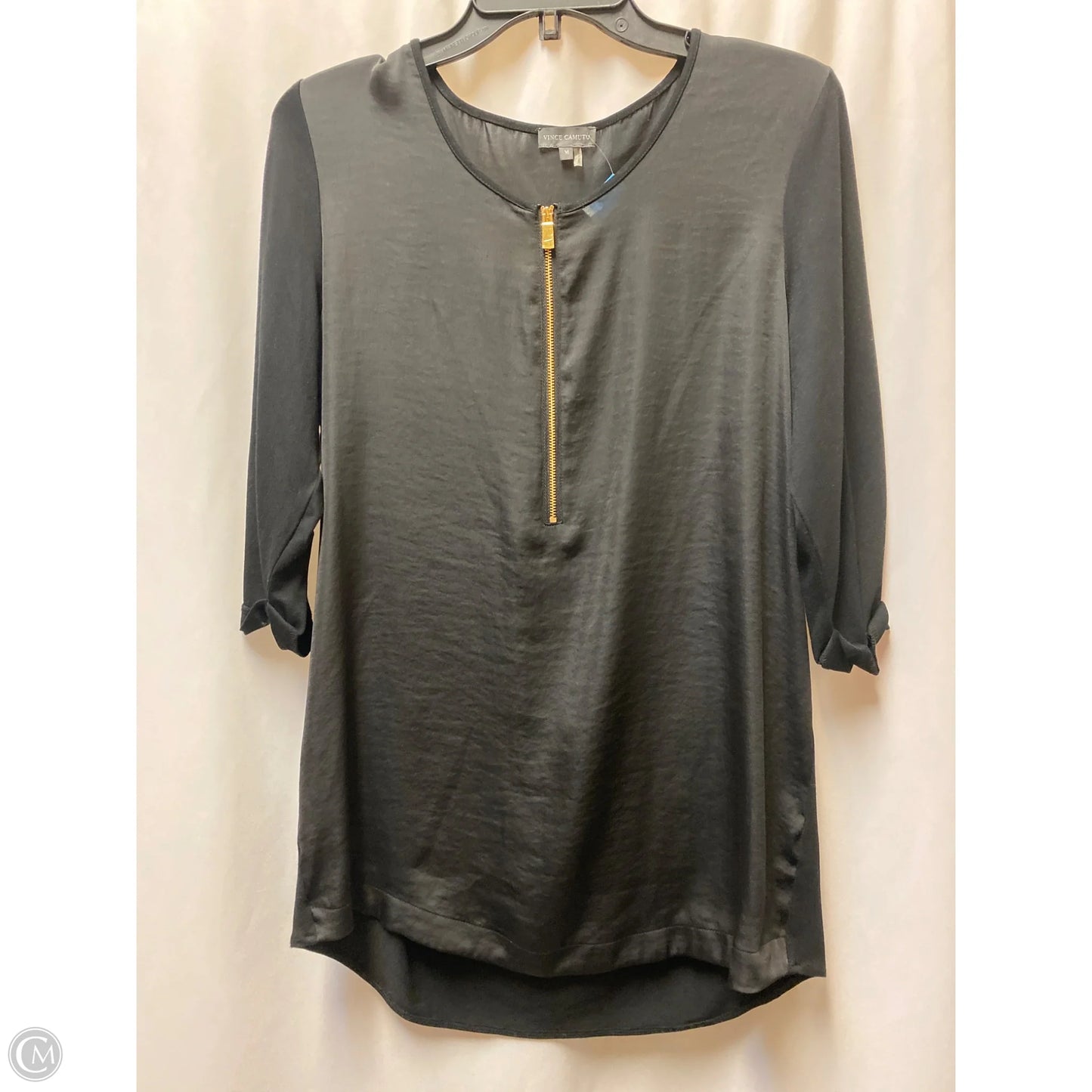 Top 3/4 Sleeve By Vince Camuto In Black, Size: M
