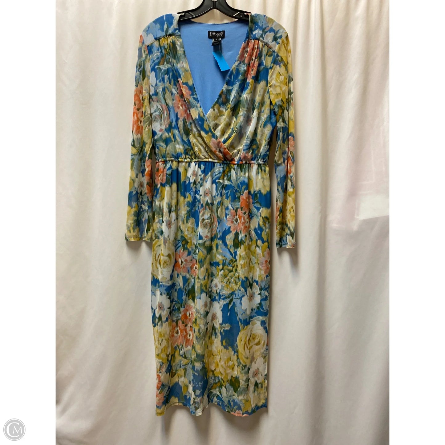 Dress Casual Midi By En Focus In Blue, Size: L