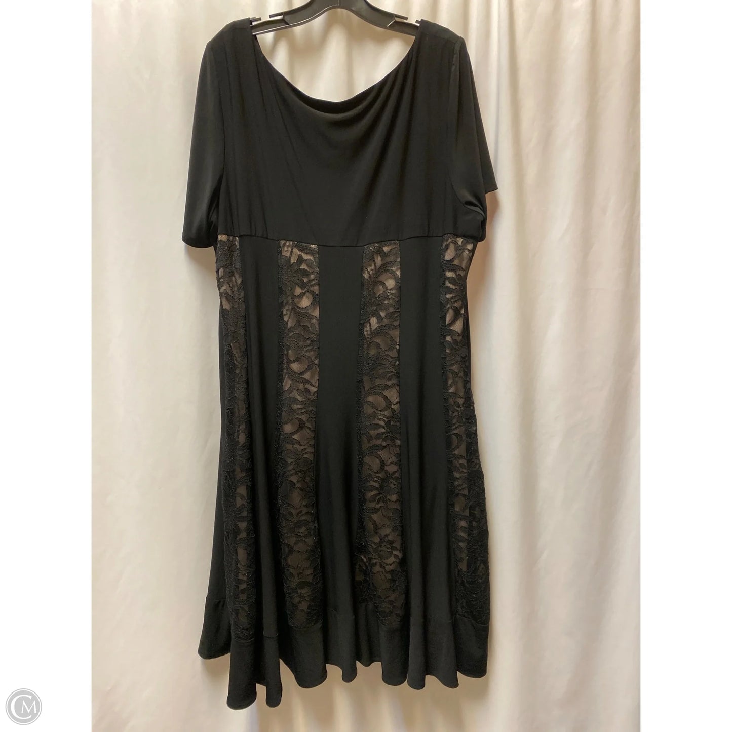 Dress Casual Midi By R And M Richards In Black, Size: 3x