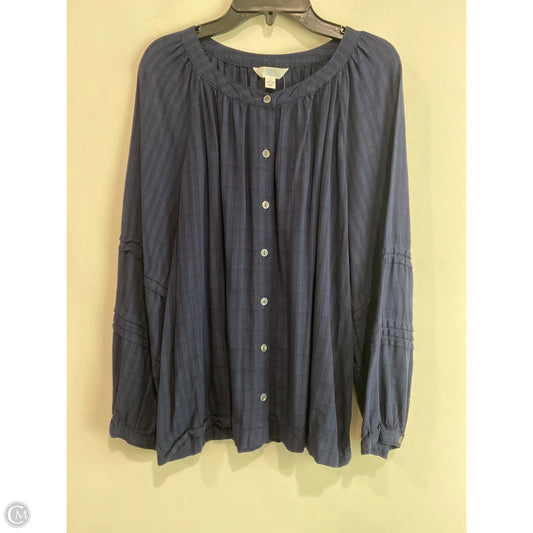 Top Long Sleeve By Time And Tru In Navy, Size: L