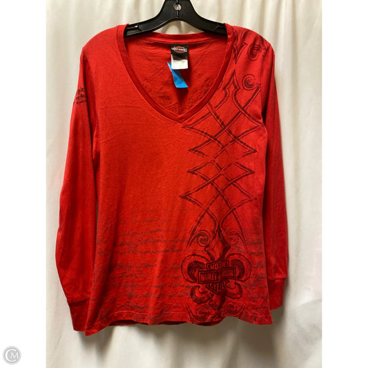 Top Long Sleeve By Harley Davidson In Red, Size: L