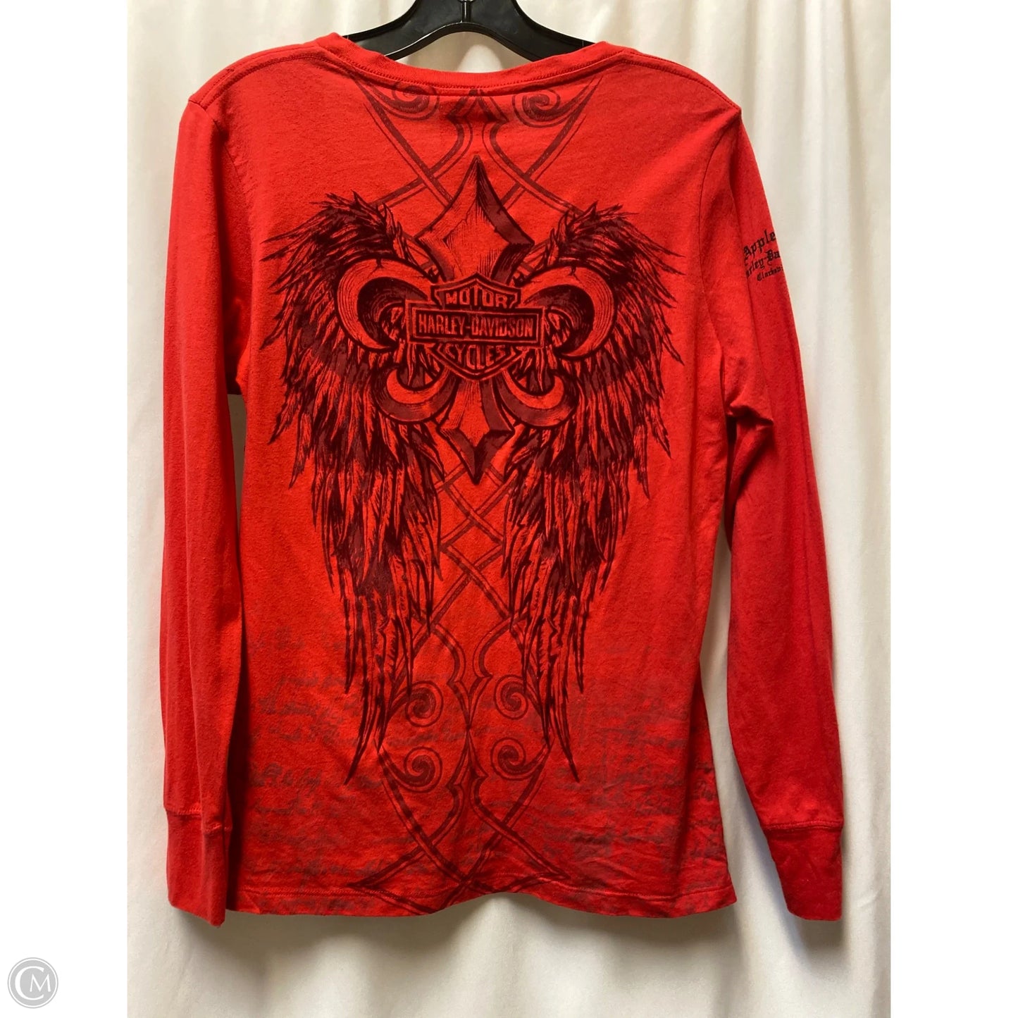 Top Long Sleeve By Harley Davidson In Red, Size: L