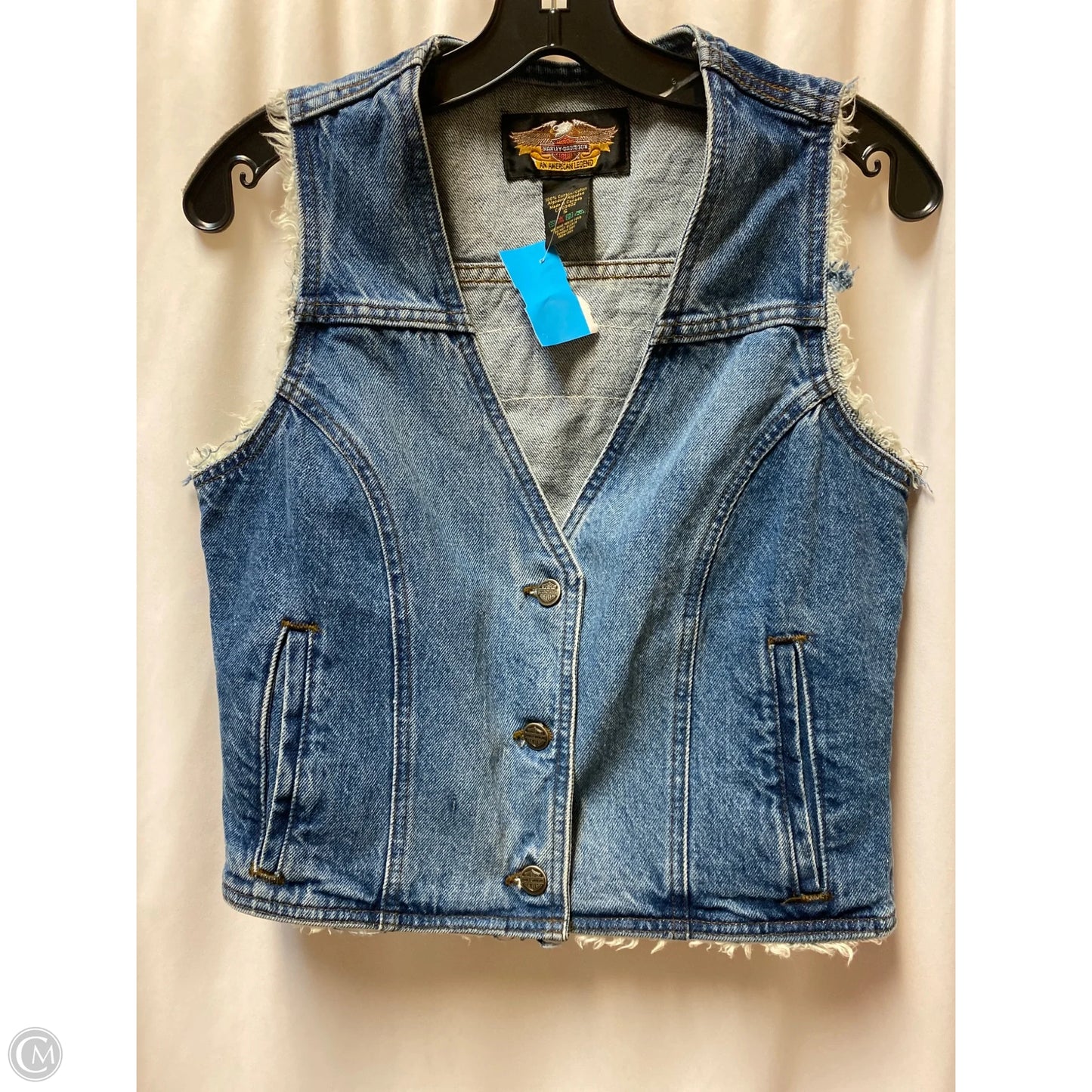 Vest Other By Harley Davidson In Blue Denim, Size: S