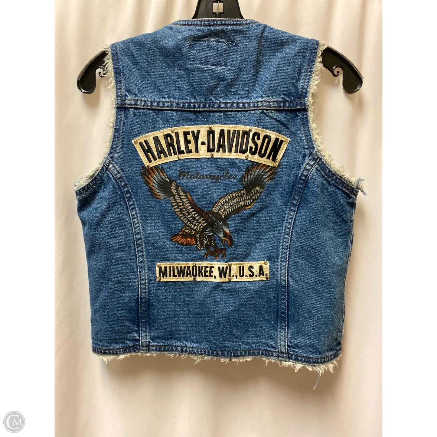 Vest Other By Harley Davidson In Blue Denim, Size: S
