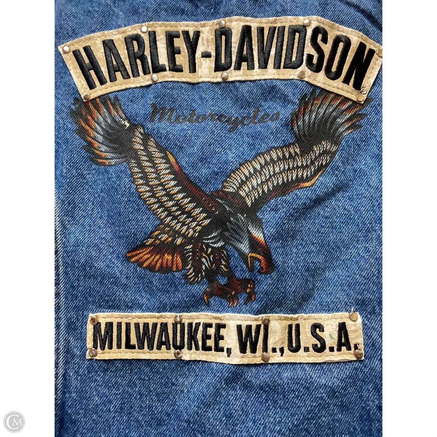 Vest Other By Harley Davidson In Blue Denim, Size: S