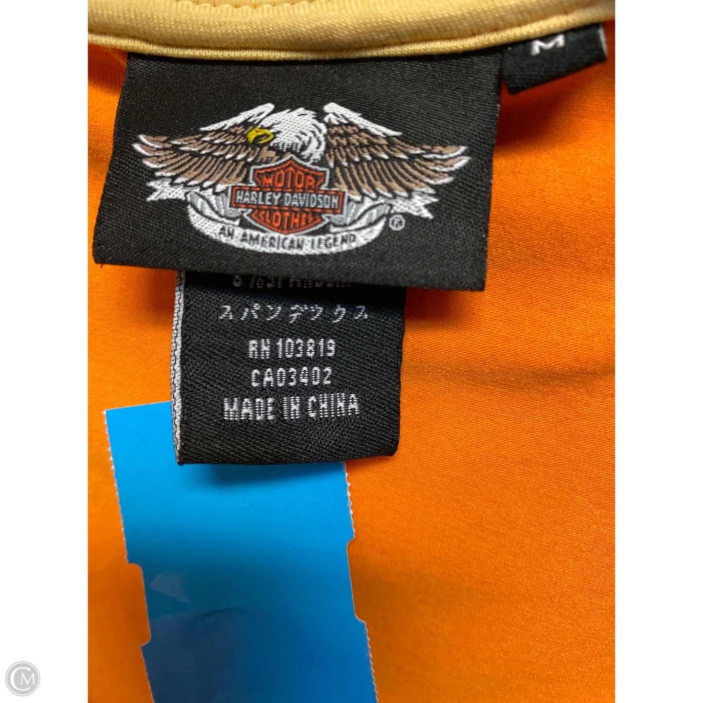 Top Long Sleeve By Harley Davidson In Orange, Size: M