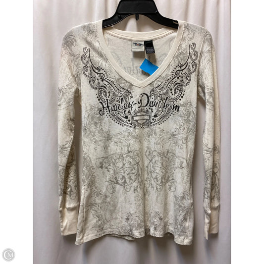 Top Long Sleeve By Harley Davidson In Cream, Size: Xs