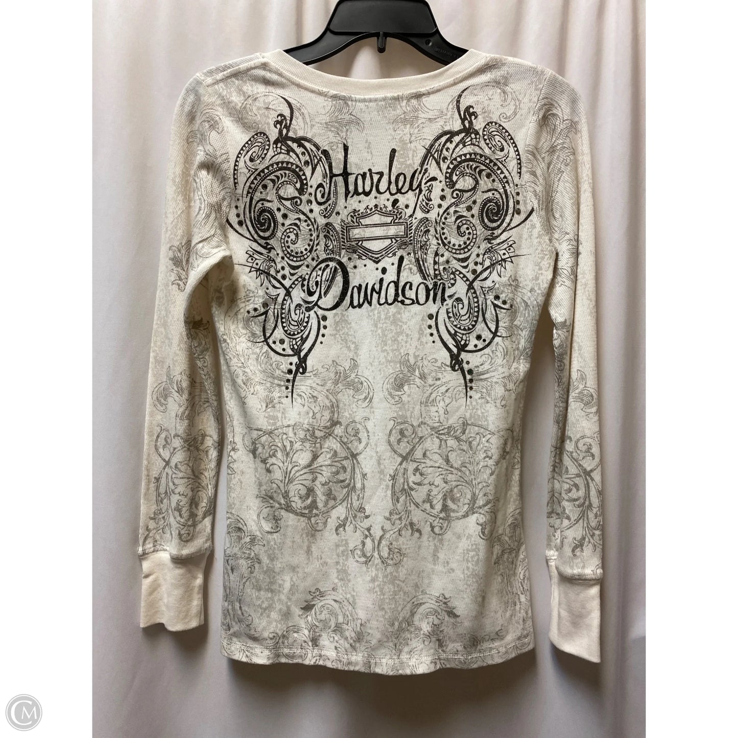 Top Long Sleeve By Harley Davidson In Cream, Size: Xs