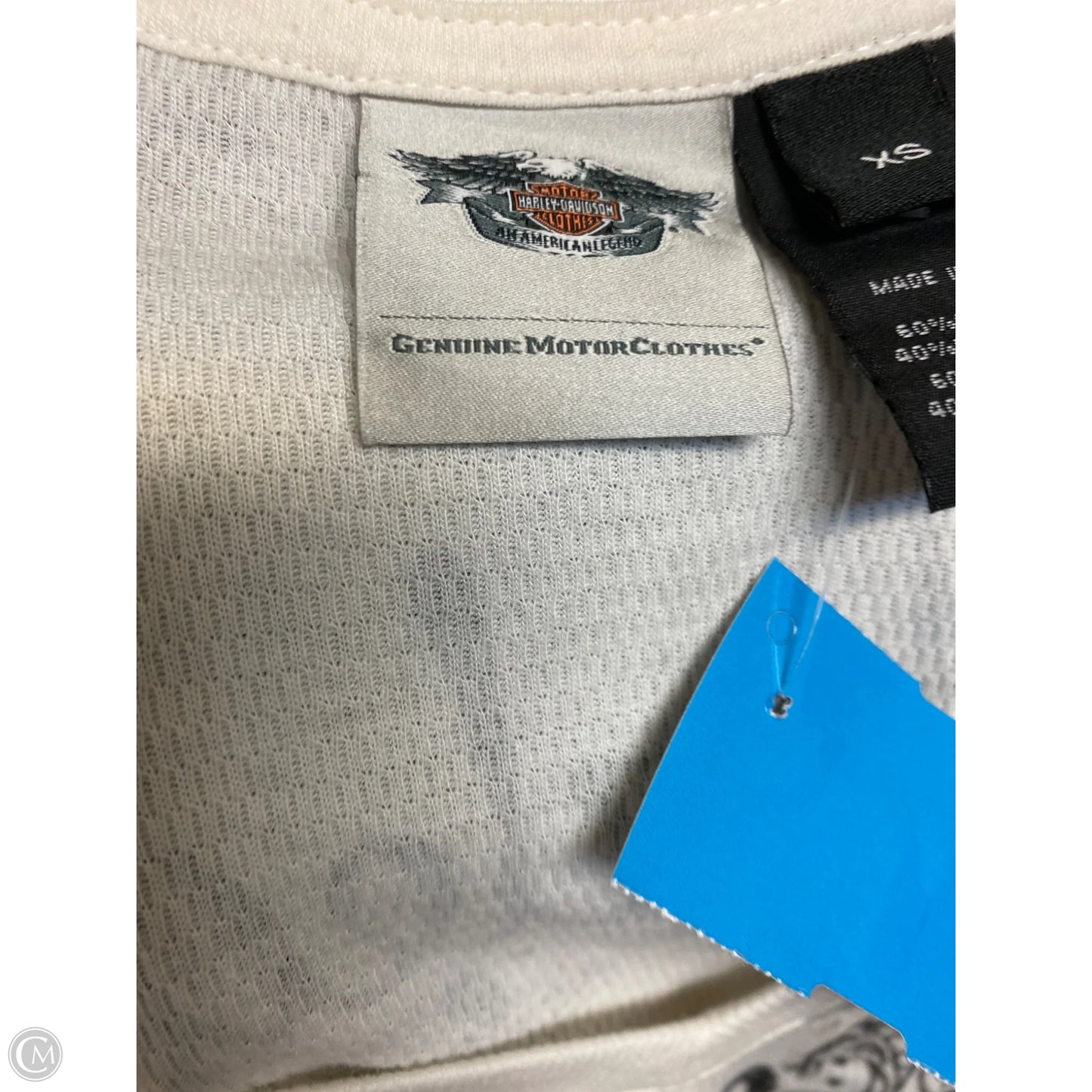 Top Long Sleeve By Harley Davidson In Cream, Size: Xs