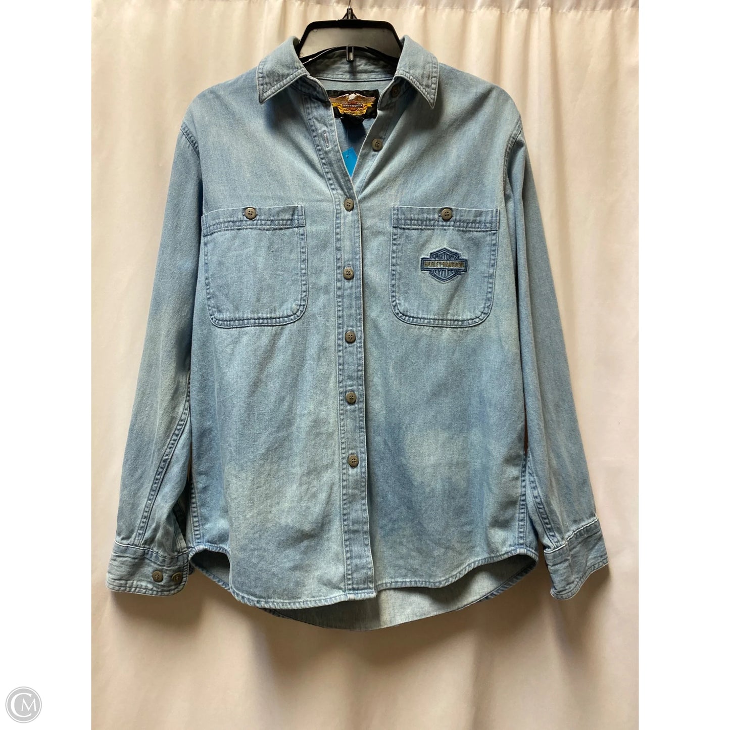 Top Long Sleeve By Harley Davidson In Blue, Size: M